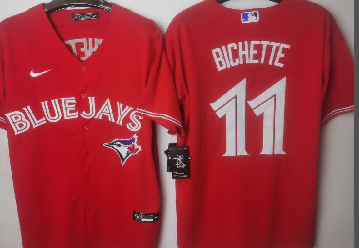 Men%27s Toronto Blue Jays #11 Bo Bichette Red Cool Base Stitched Jersey->mlb womens jerseys->MLB Jersey